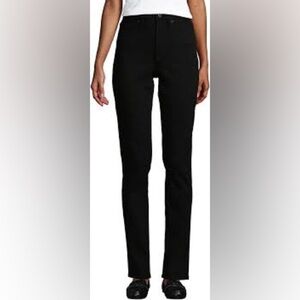 Lands' End high rise straight black denim jeans NWT Sz-4. O2